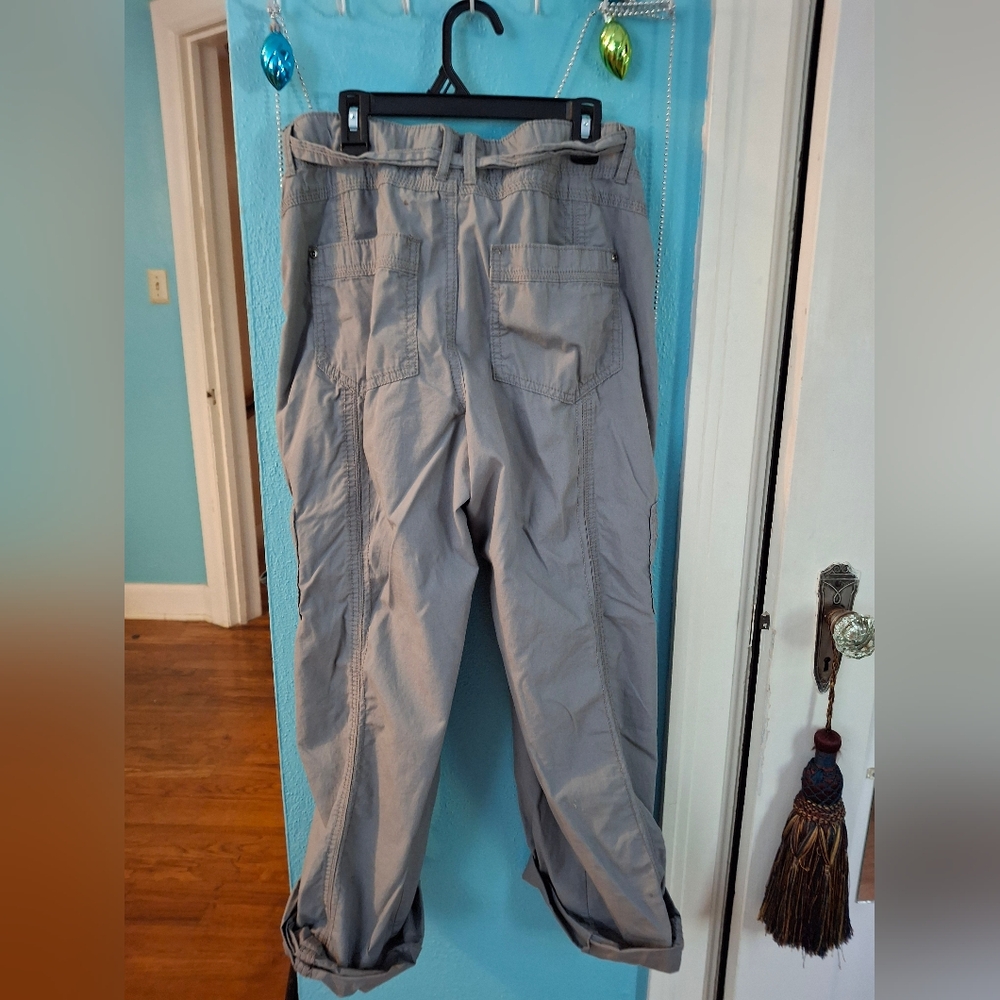 Faded Glory Women's 10R Cargo Pants 100% Cotton Pockets! Gray - Picture 5 of 9